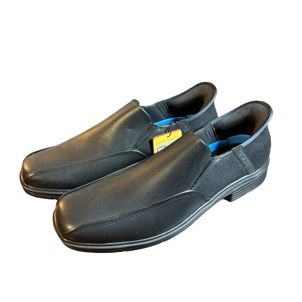 Skechers Slip-ins Loafers Mens 12 Black Extra Wide Fit Memory Foam Dress Shoes